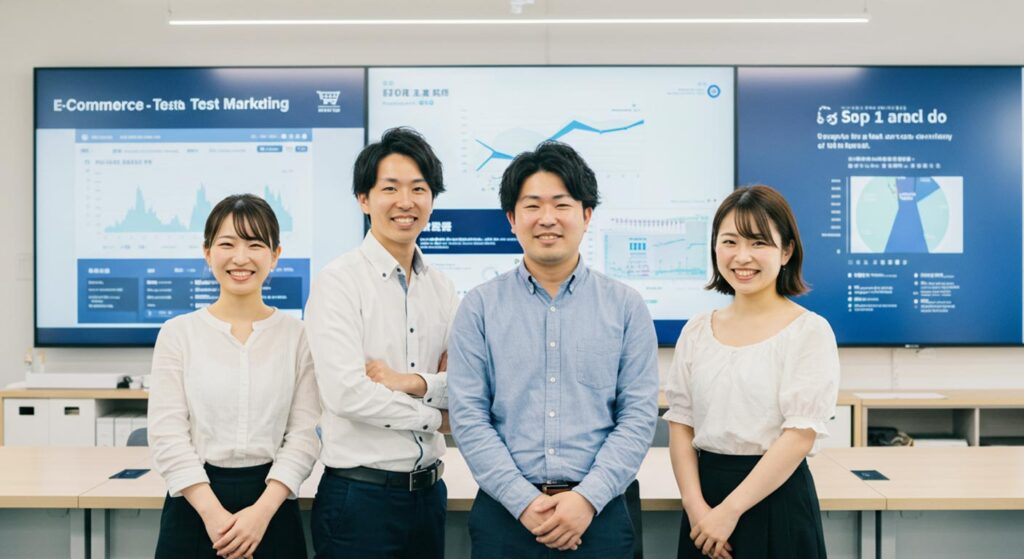 オフィス　男性と女性　正面　信頼