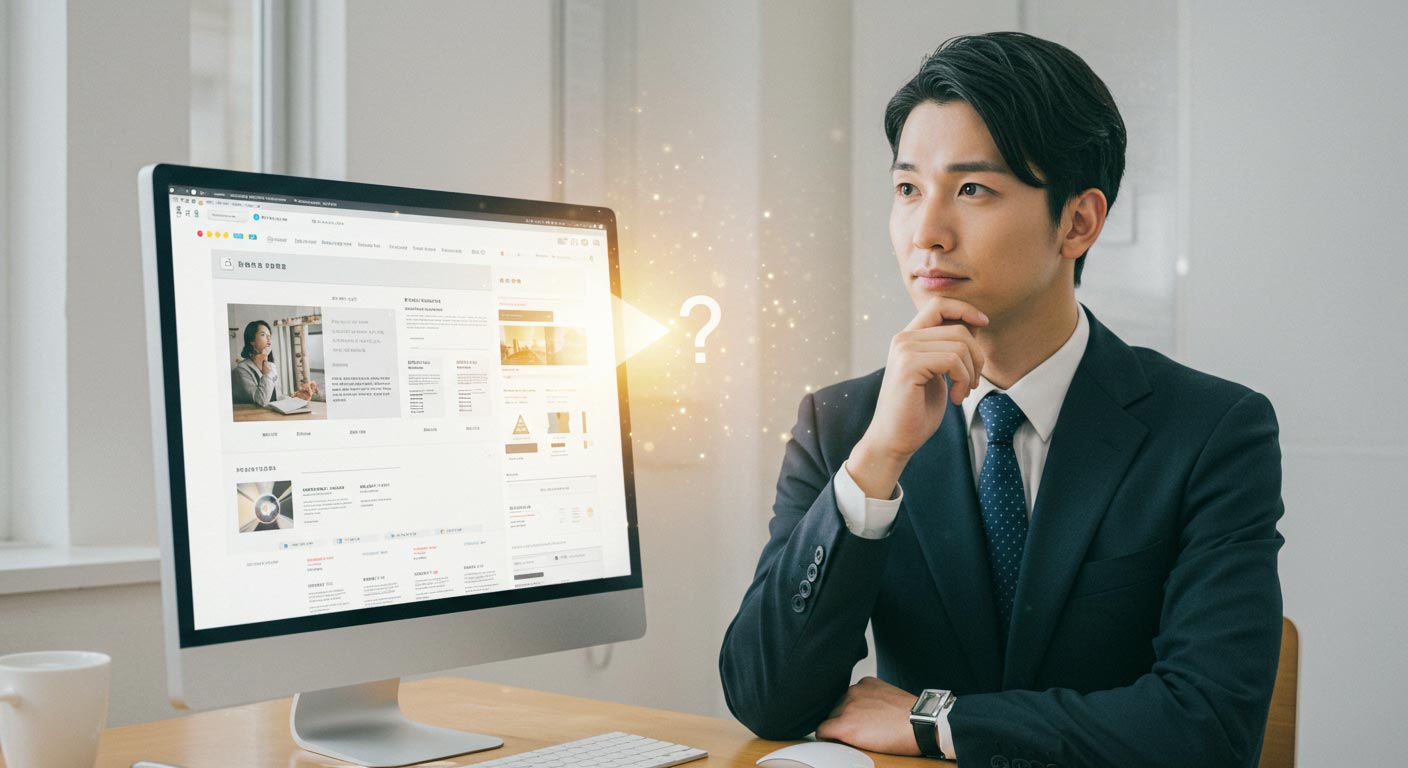 男性 PC 説明 真剣 ?