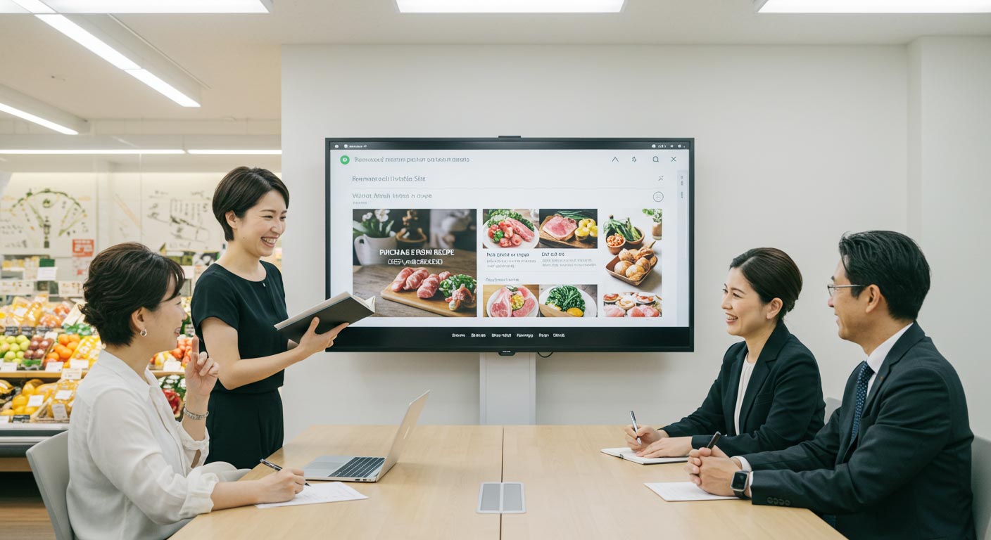 オフィス 男性 女性 MTG PC 説明 会議 食品