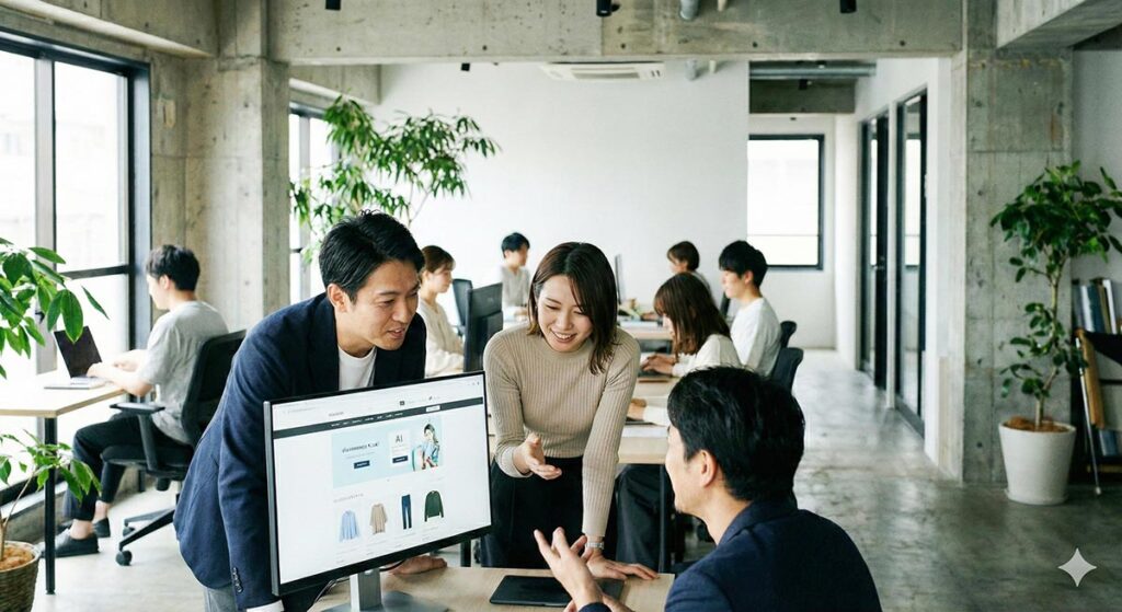 オフィス　男性　女性　MTG　PC　説明