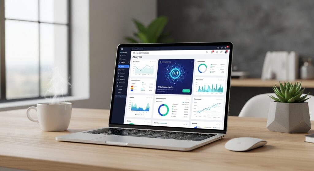 ECデータ分析をAIがサポートするイメージ