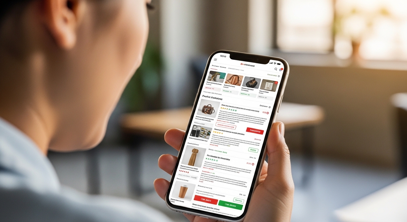 商品を販売しているECサイト　PC画面　スマホ