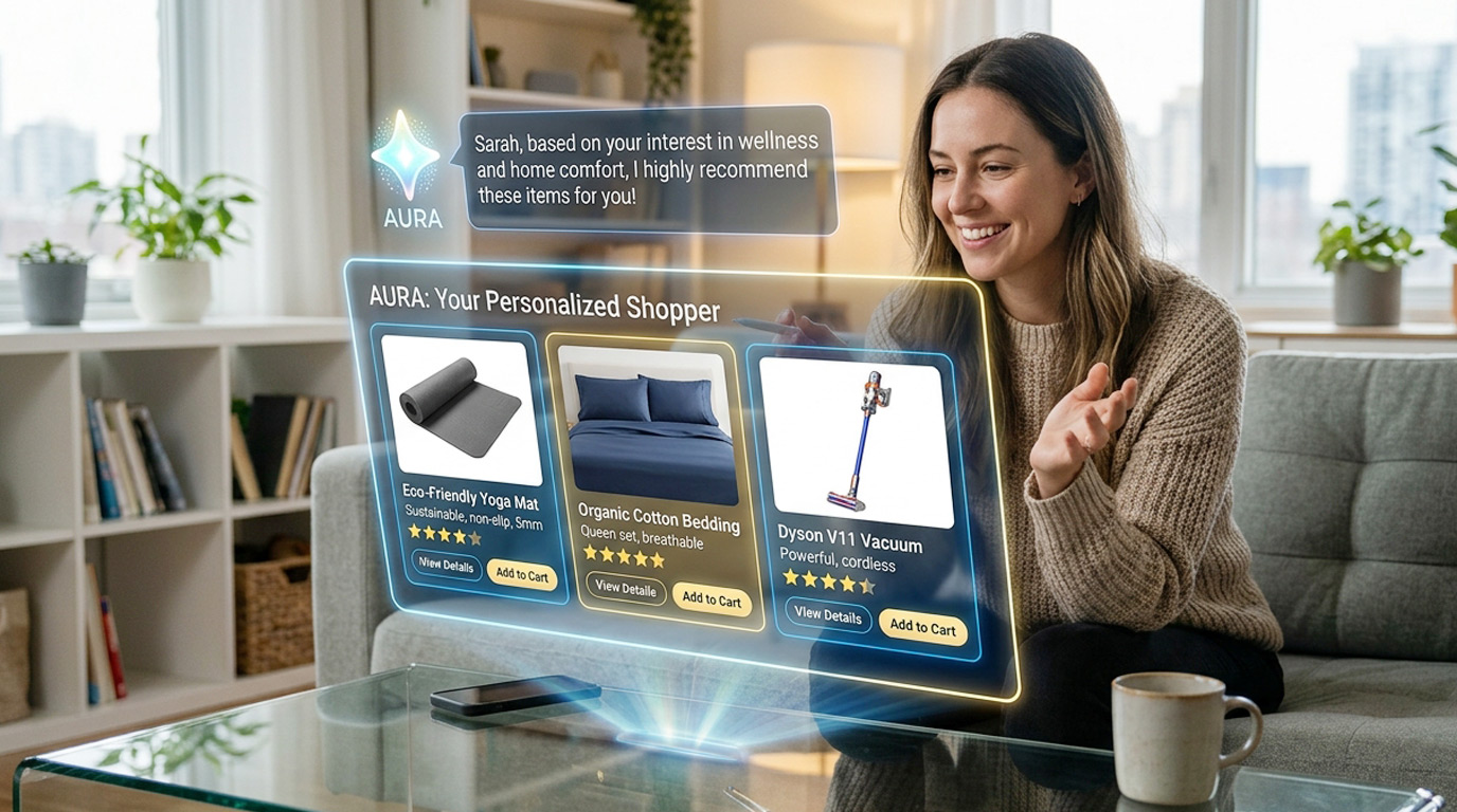 メディア　ユーザーが商品を選択しているシーン　自分で探さずAIがおすすめしてくれる2