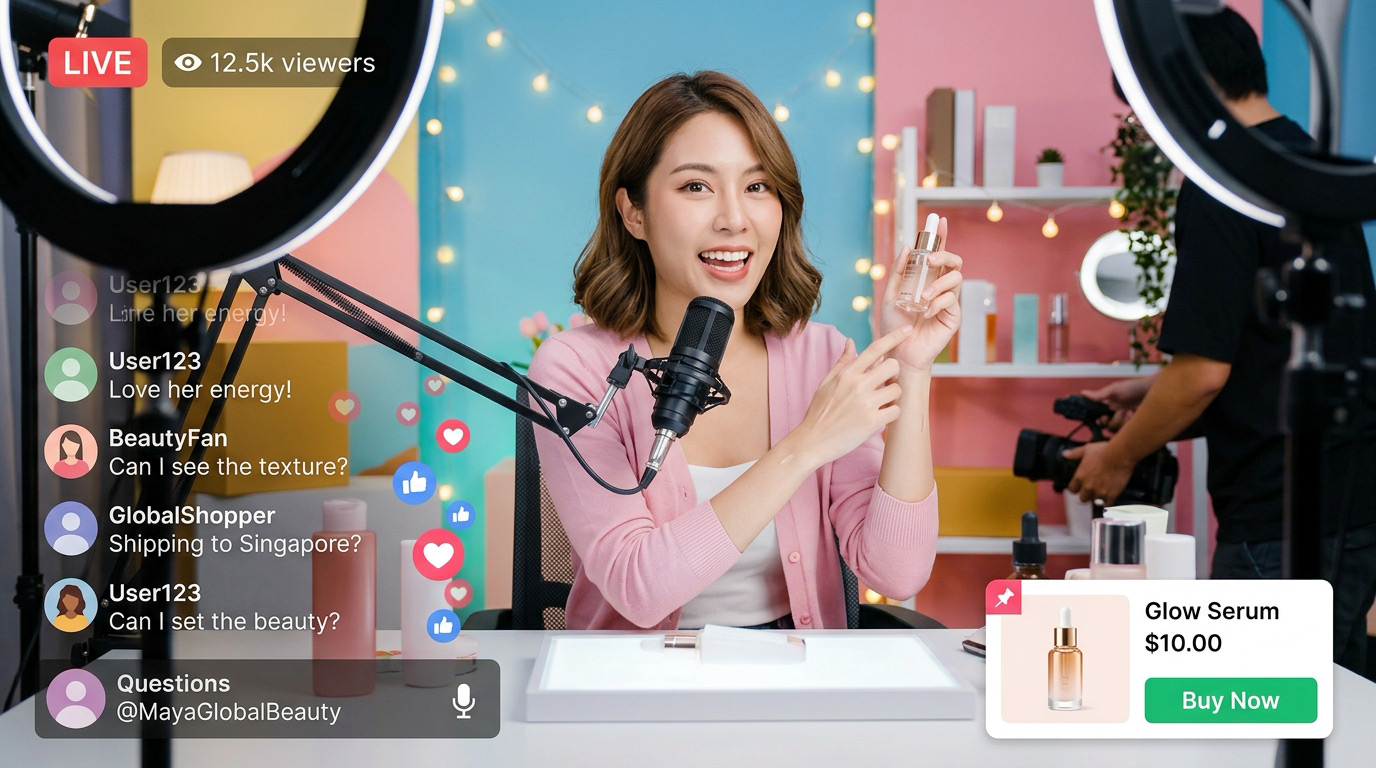 SNS インフルエンサー　ライブコマース